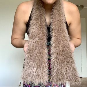 Brown Fuzzy Scarf